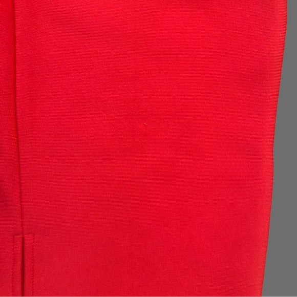 One Shoulder RED Midi Sheath Dress Bow Detail Sleeveless Back Slit Size S - Picture 5 of 6